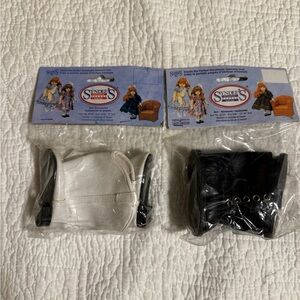 Syndee's White and Black Doll Shoes vintage 1997